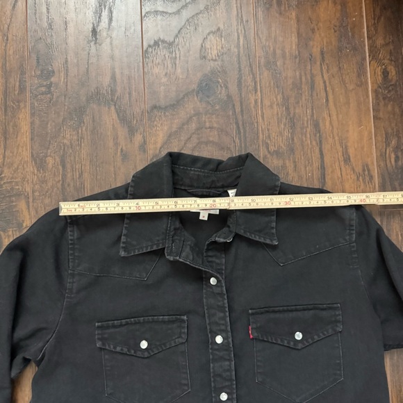 Levi’s Medium Black Denim Pearl Snap Dress - Picture 8 of 10